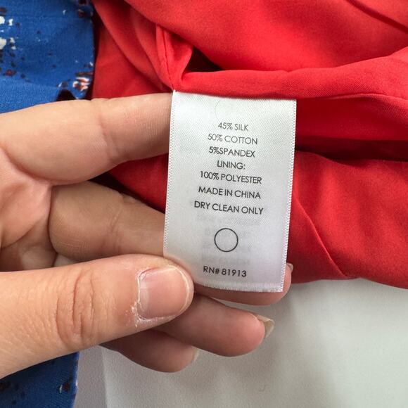 Tracy Reese Dress Womens 0 Red Blue Twist Chevron‎ Sheath Mini Anthropologie - Picture 4 of 9